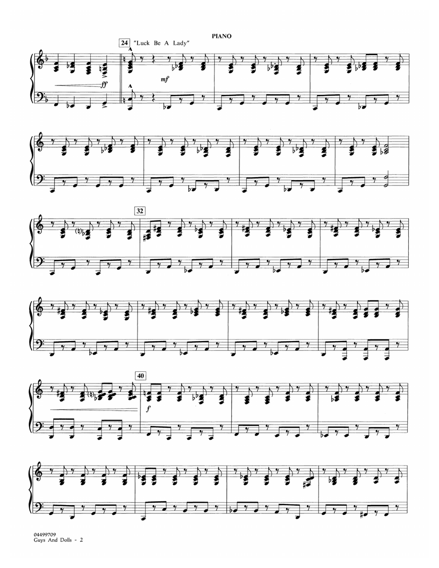 Music from Guys and Dolls (arr. Calvin Custer) - Piano Full Orchestra scores gallery preview page 2