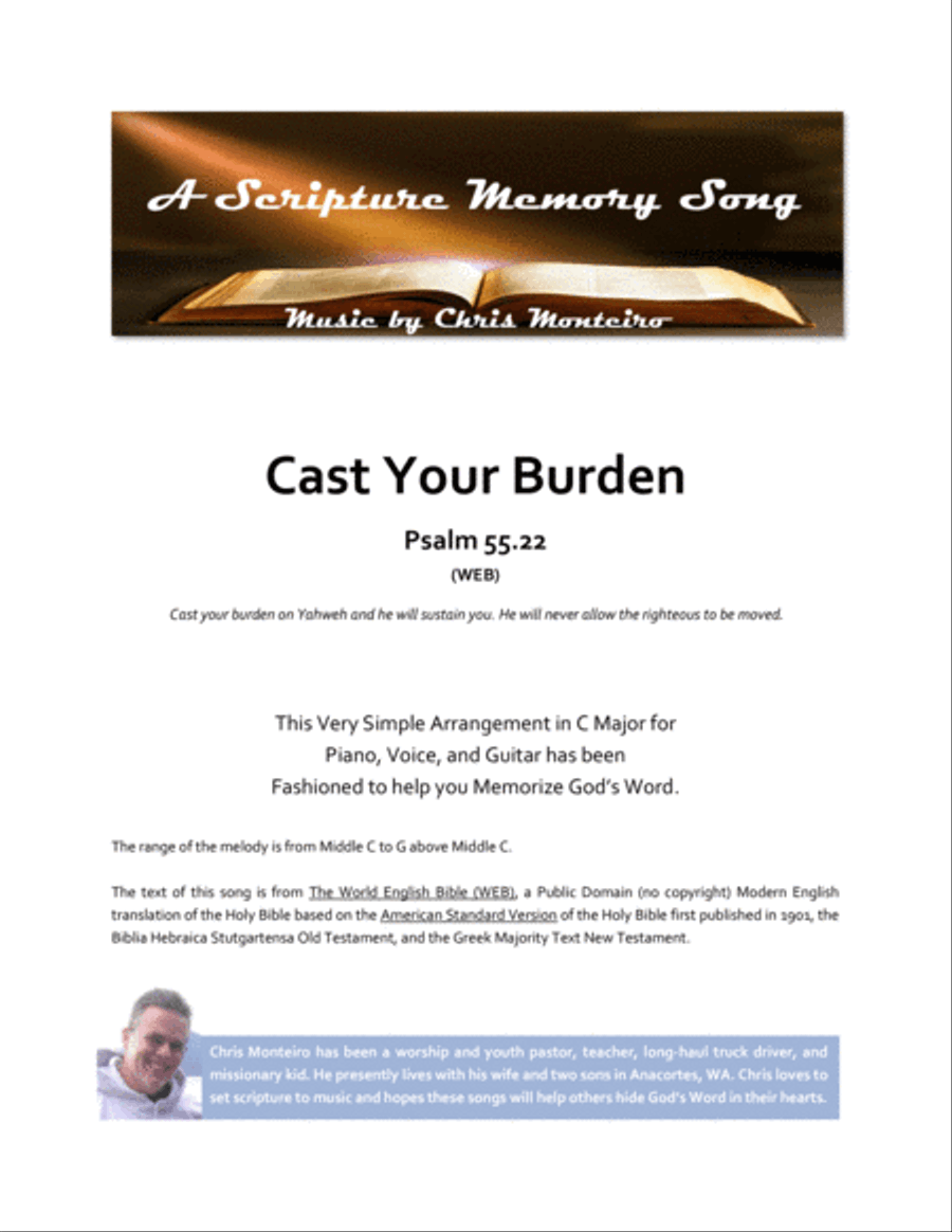 Cast Your Burden (Psalm 55.22 WEB) Voice scores gallery preview page 1
