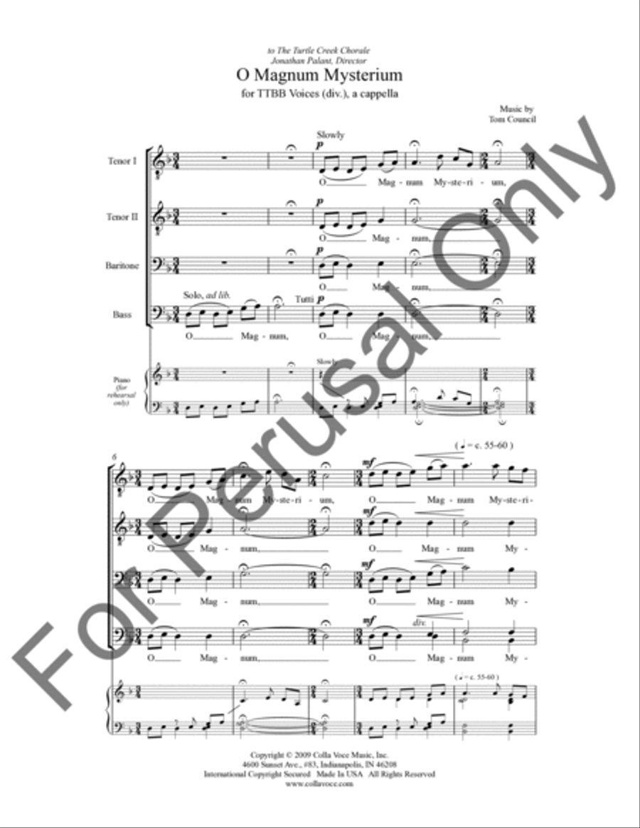 O Magnum Mysterium TTBB scores gallery preview page 2