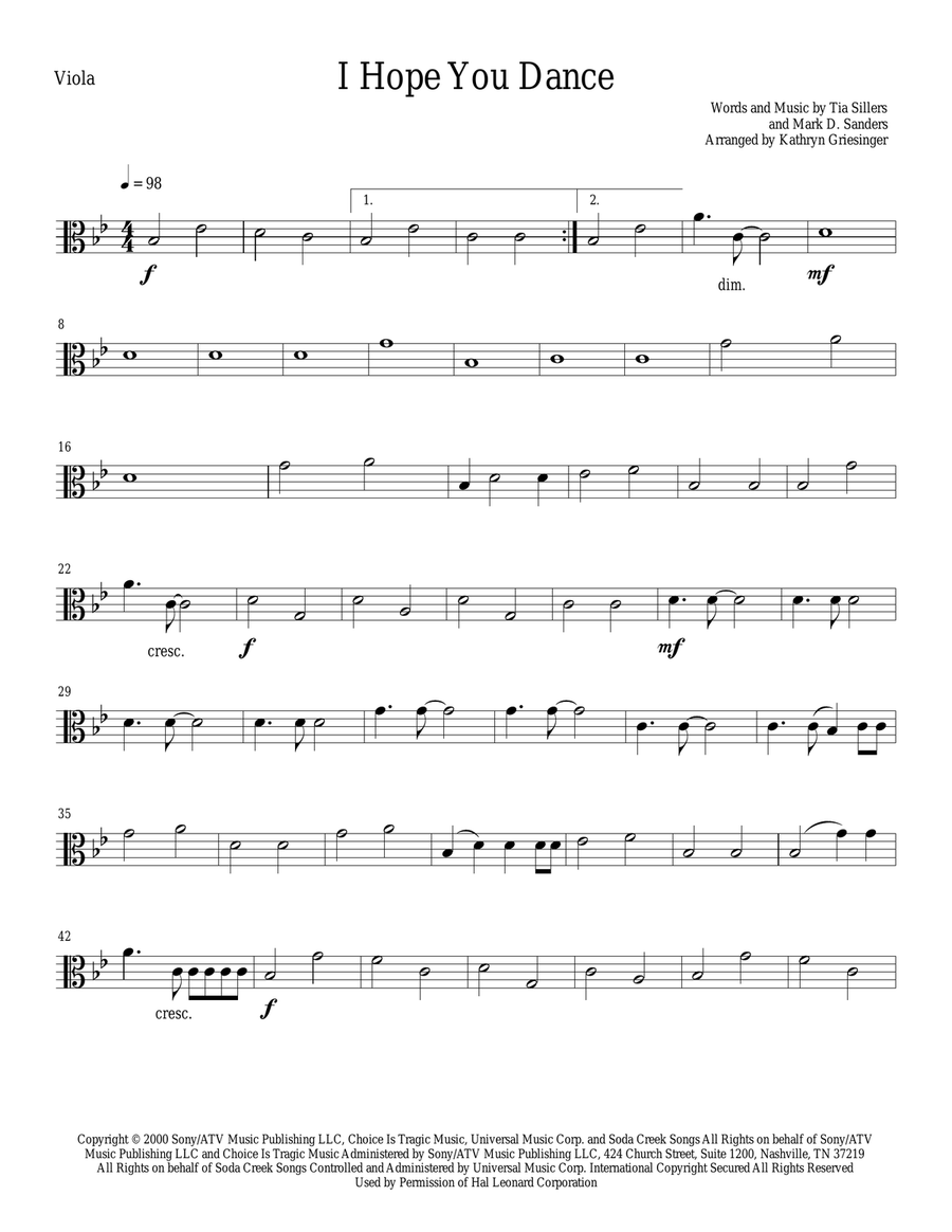 I Hope You Dance I Hope You Dance String Quartet scores gallery preview page 5