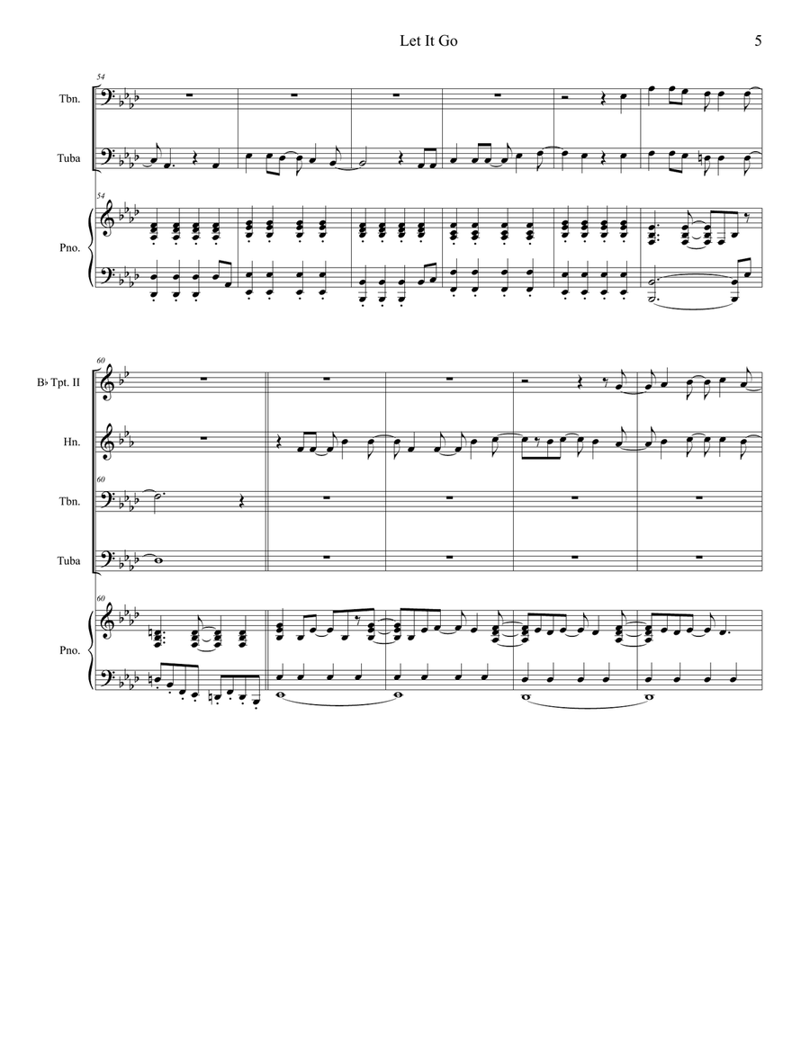 Let It Go (from Frozen) Brass Ensemble scores gallery preview page 5