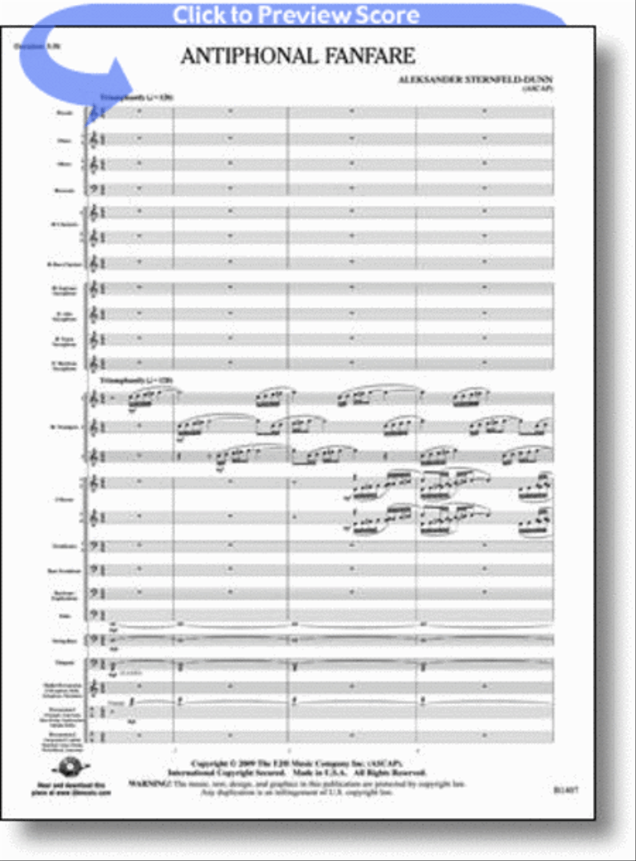 Antiphonal Fanfare Concert Band scores gallery preview page 1