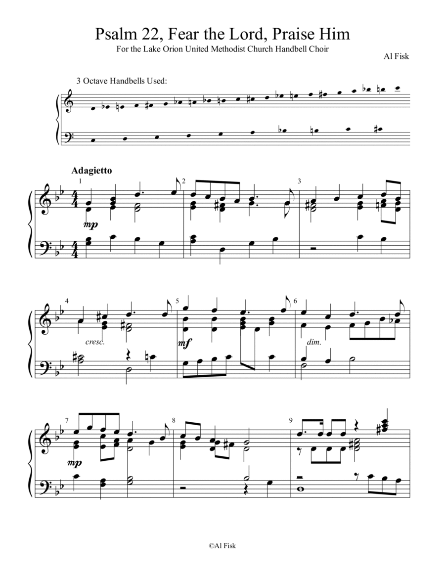 Psalm 22 Fear the Lord, Praise Him Handbell Choir scores gallery preview page 1
