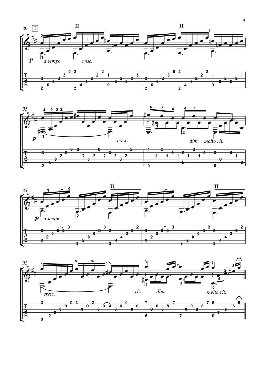 Claire de Lune guitar solo Claire de Lune guitar solo Acoustic Guitar scores gallery preview page 3