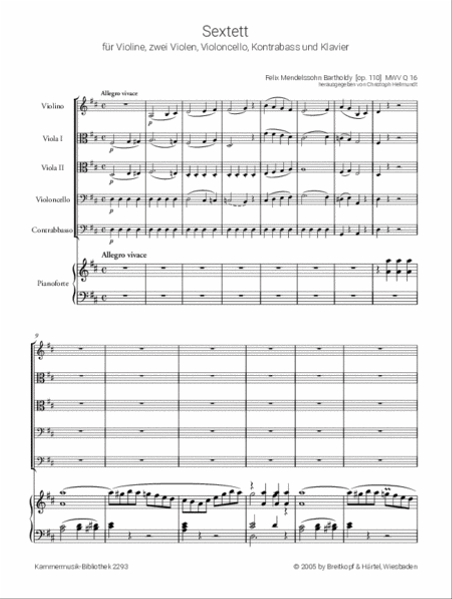 Sextet [Op. 110] MWV Q 16 Cello scores gallery preview page 2