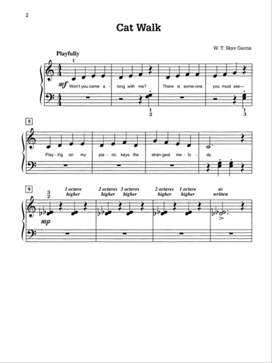 Cat Walk Easy Piano scores gallery preview page 2