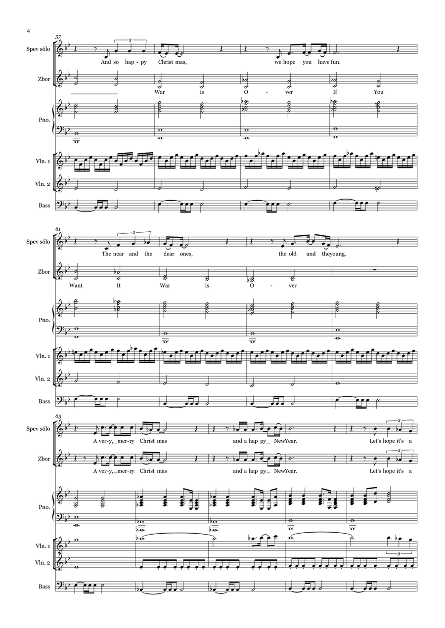 Happy Xmas (War Is Over) Small Ensemble scores gallery preview page 4