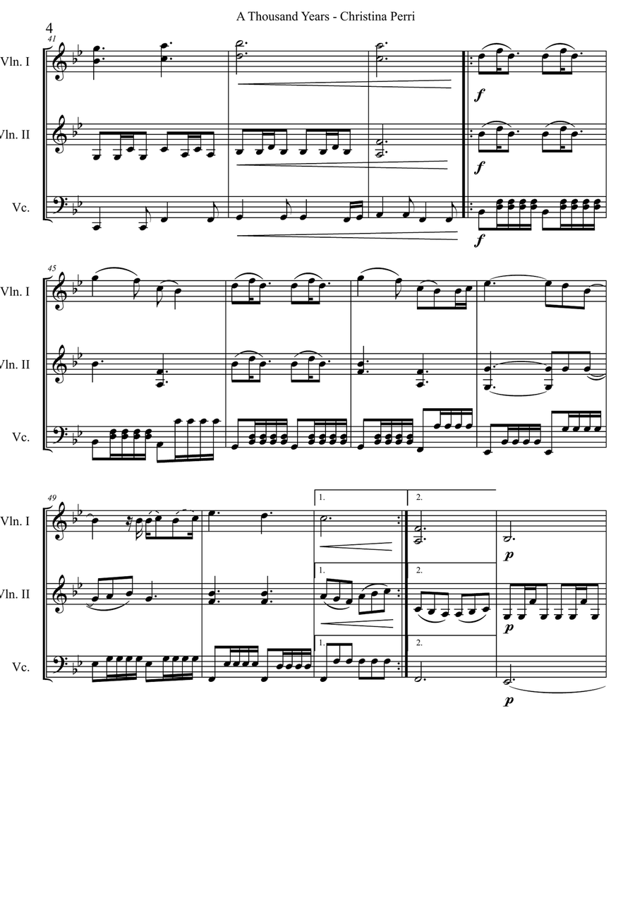 A Thousand Years String Trio scores gallery preview page 4