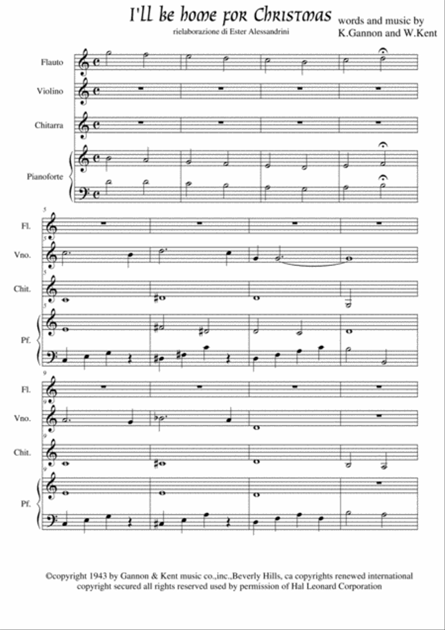 I'll Be Home For Christmas Small Ensemble scores gallery preview page 1