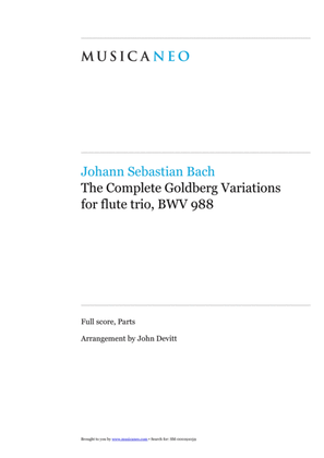 The Complete Goldberg Variations for flute trio