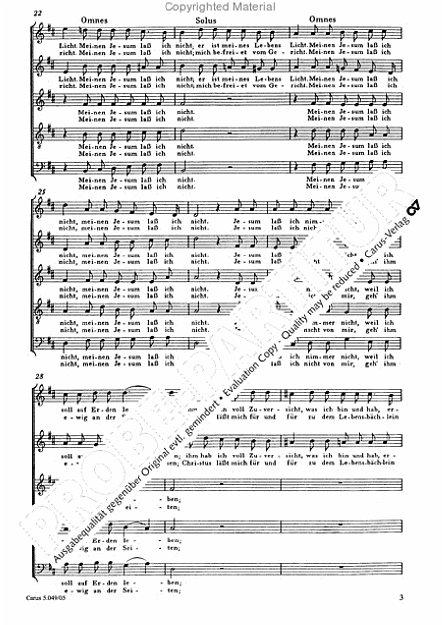 My Lord Jesus I'll not leave (Meinen Jesum lass ich nicht) SSATB scores gallery preview page 4