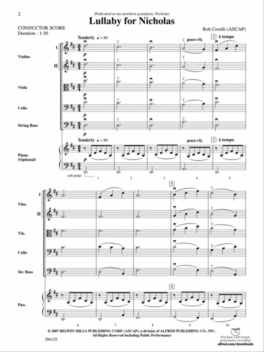 Lullaby for Nicholas String Orchestra scores gallery preview page 2