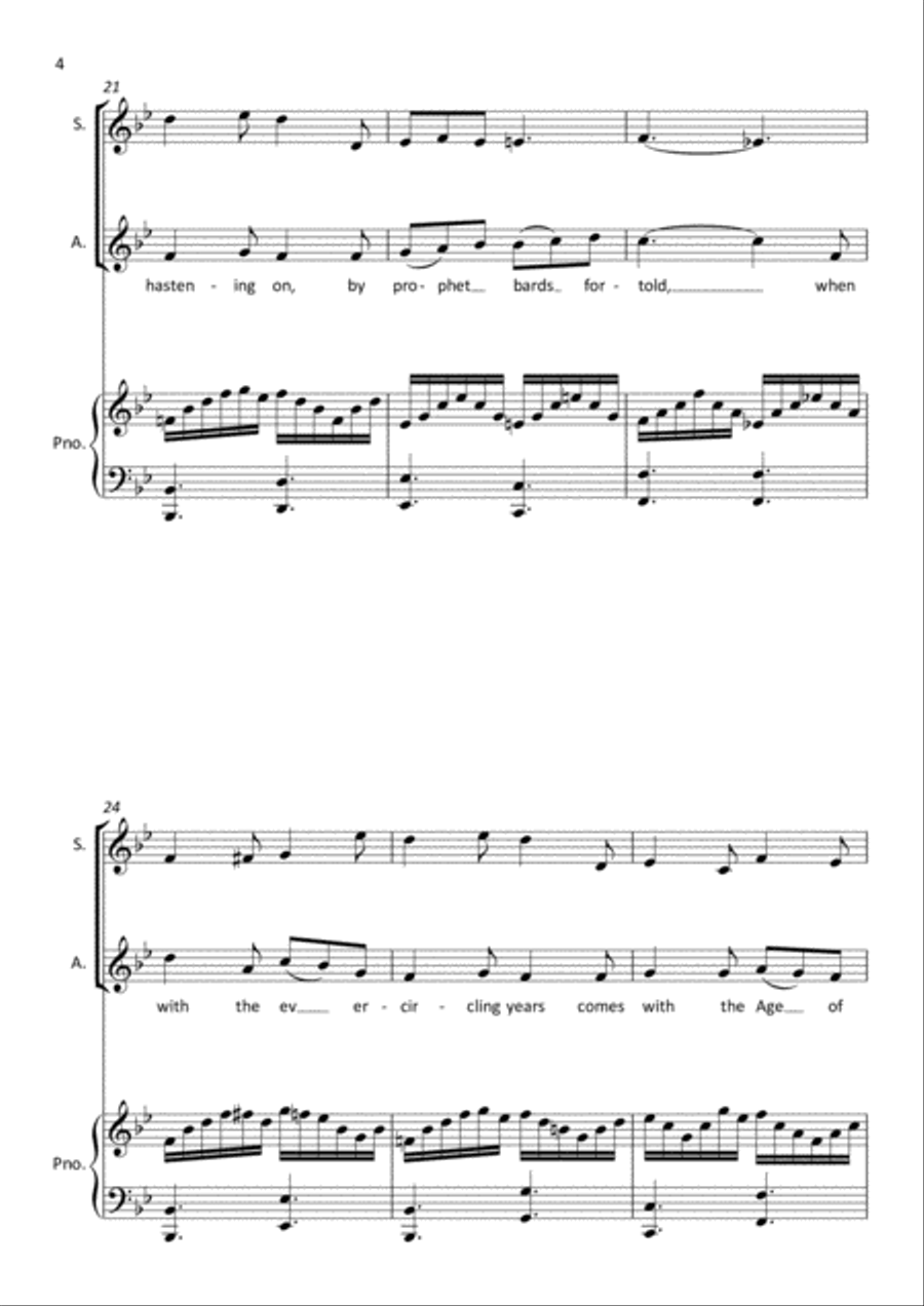 It Came Upon the Midnight Clear / Away in a Manger - SA - Two part Choir SA scores gallery preview page 4