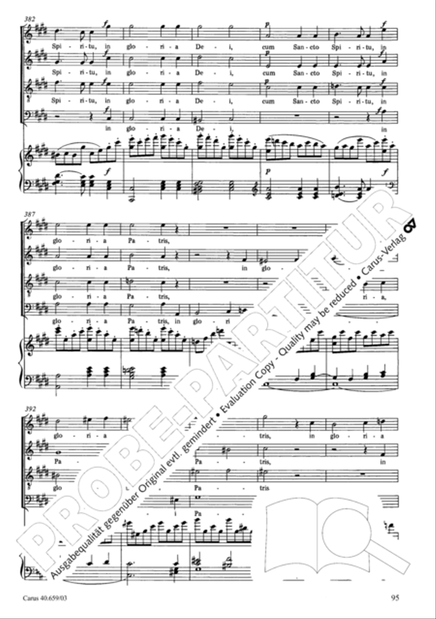 Mass in A flat major (Messe in As) 4-Part scores gallery preview page 96