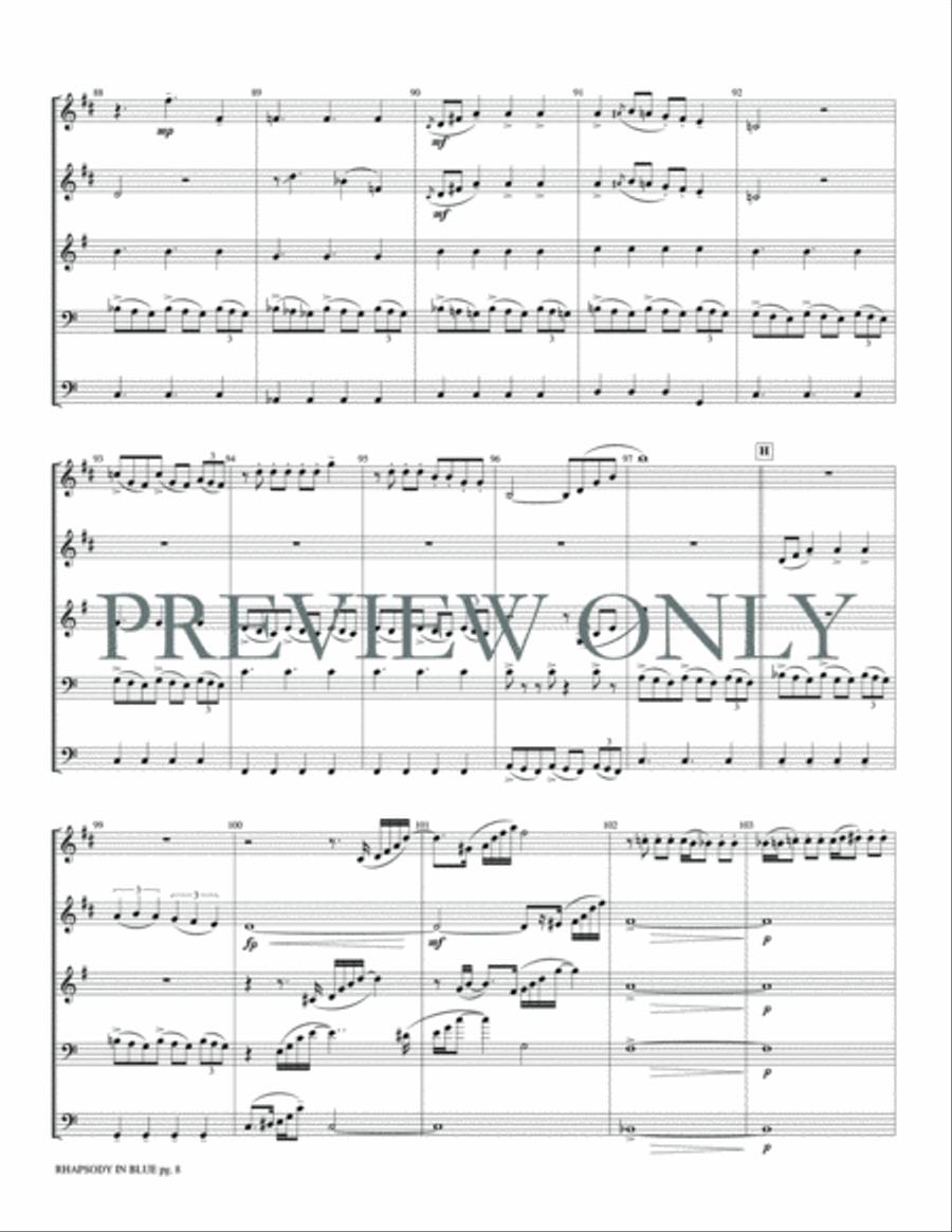 Rhapsody in Blue Brass Quintet scores gallery preview page 10