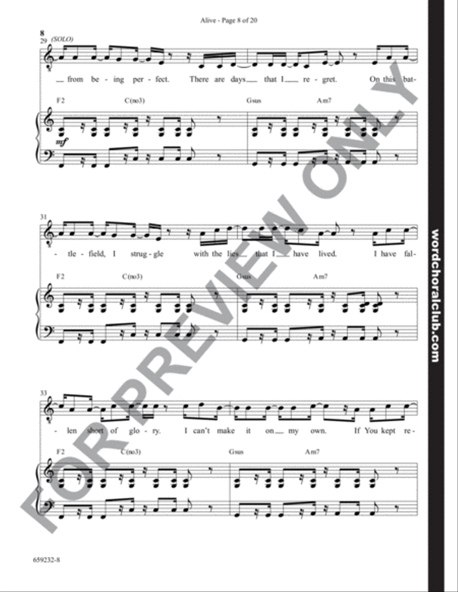 Alive - Anthem Alive - Anthem 4-Part scores gallery preview page 8