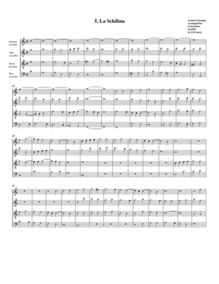 Sonata no.5 a4 (28 Sonate a quattro, sei et otto, con alcuni concerti (1608)) "La Schilina" (arrange