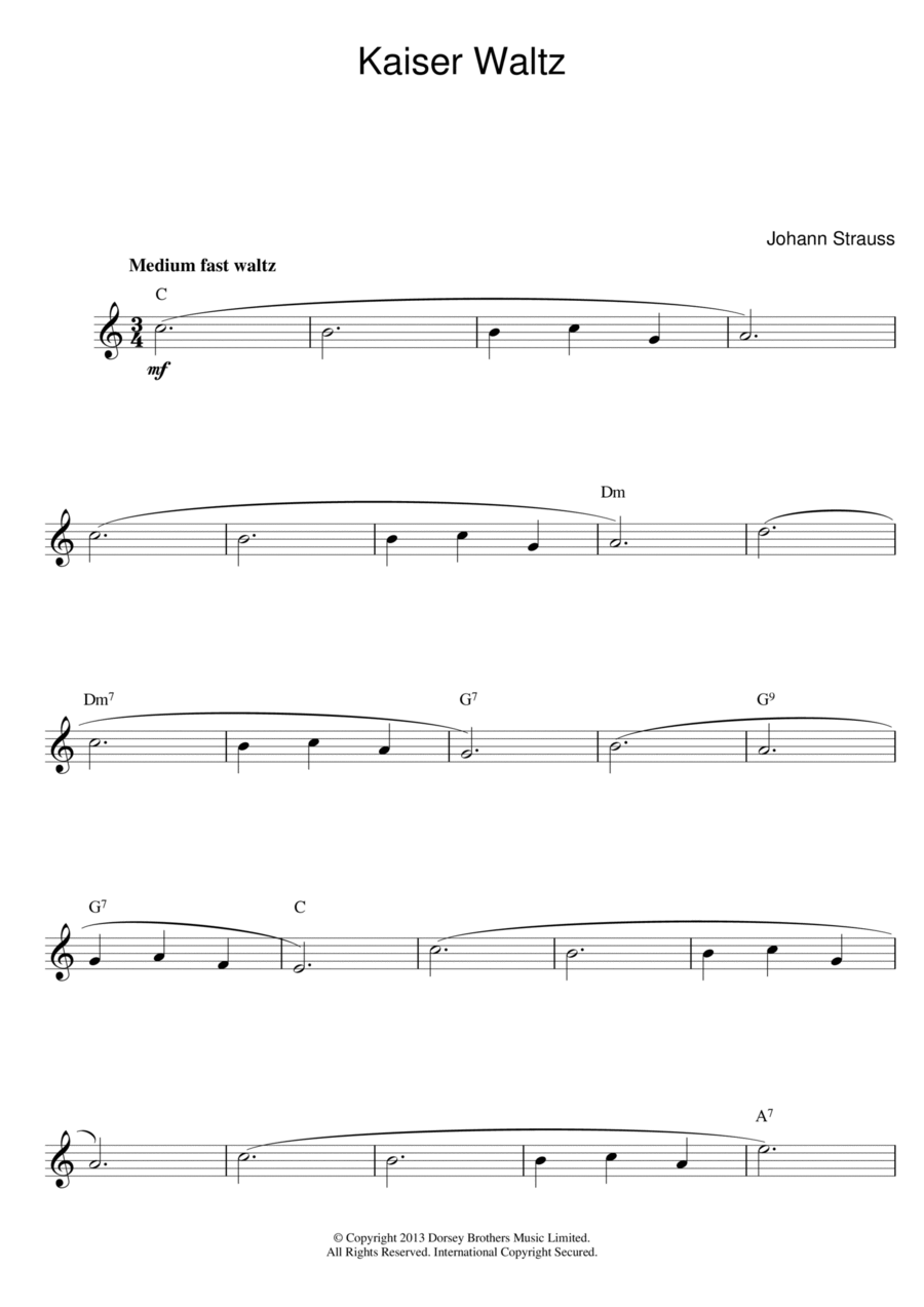 Kaiser Waltz Kaiser Waltz Piano scores gallery preview page 1