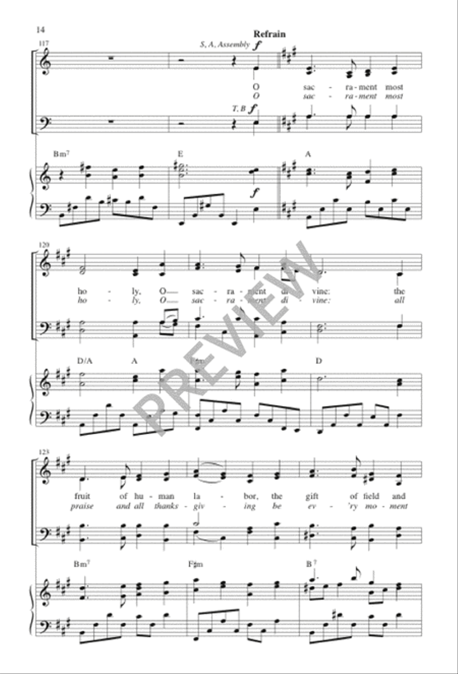 O Sacrament Most Holy 4-Part scores gallery preview page 15