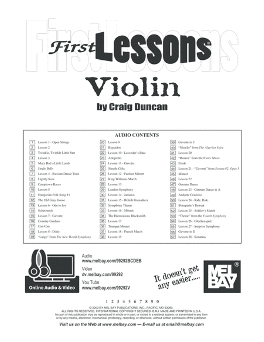 First Lessons Violin Violin Solo scores gallery preview page 2