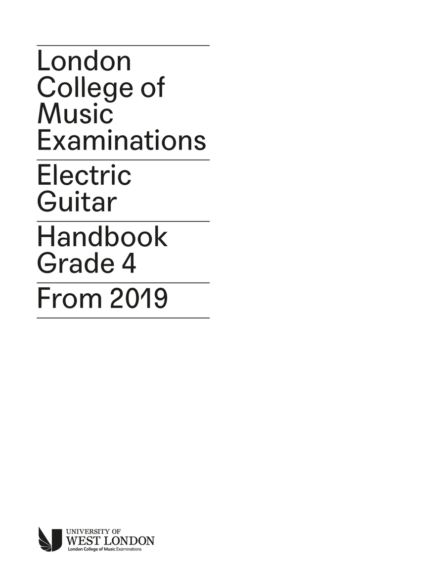 LCME Electric Guitar Handbook 2019 - Grade 4 Electric Guitar scores gallery preview page 1