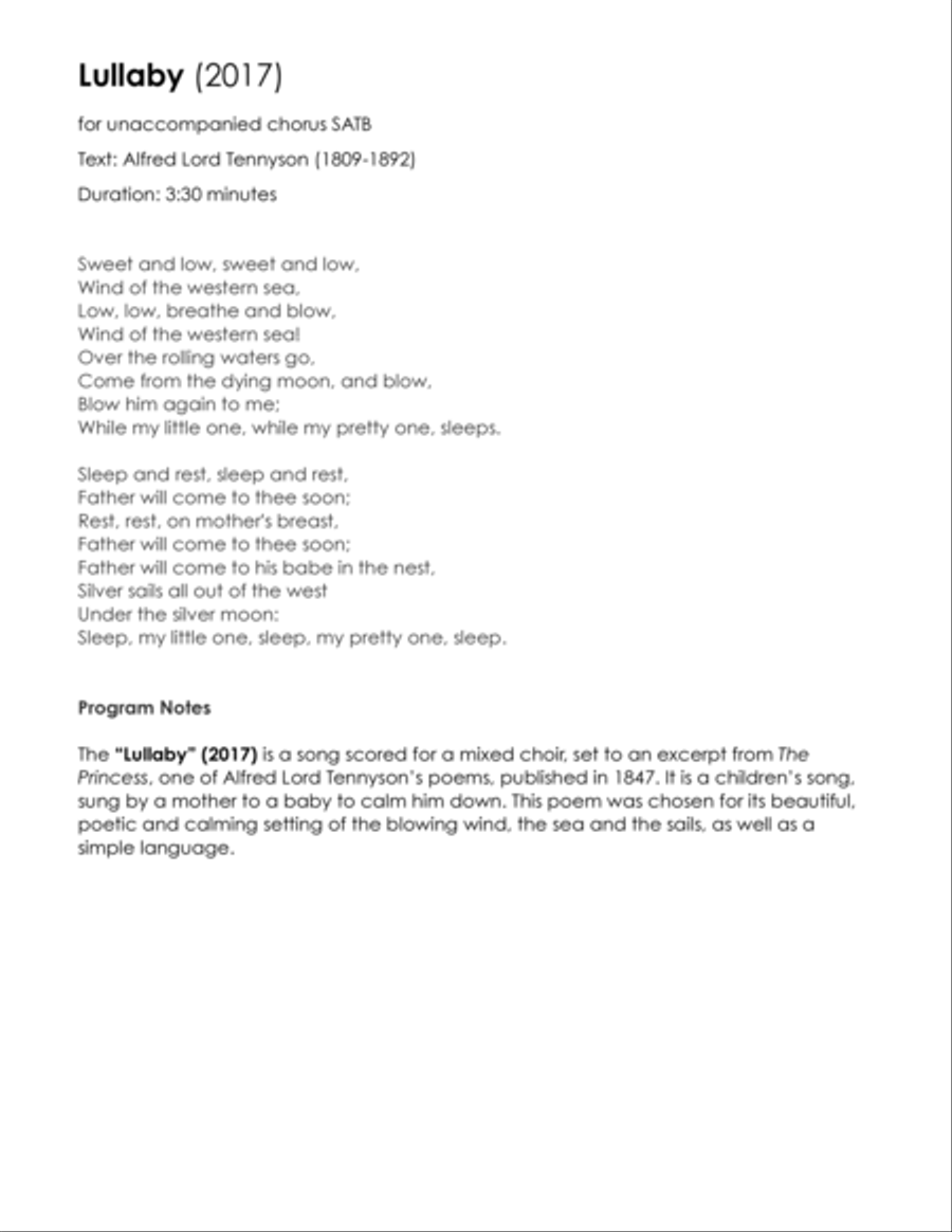 Lullaby 4-Part scores gallery preview page 2