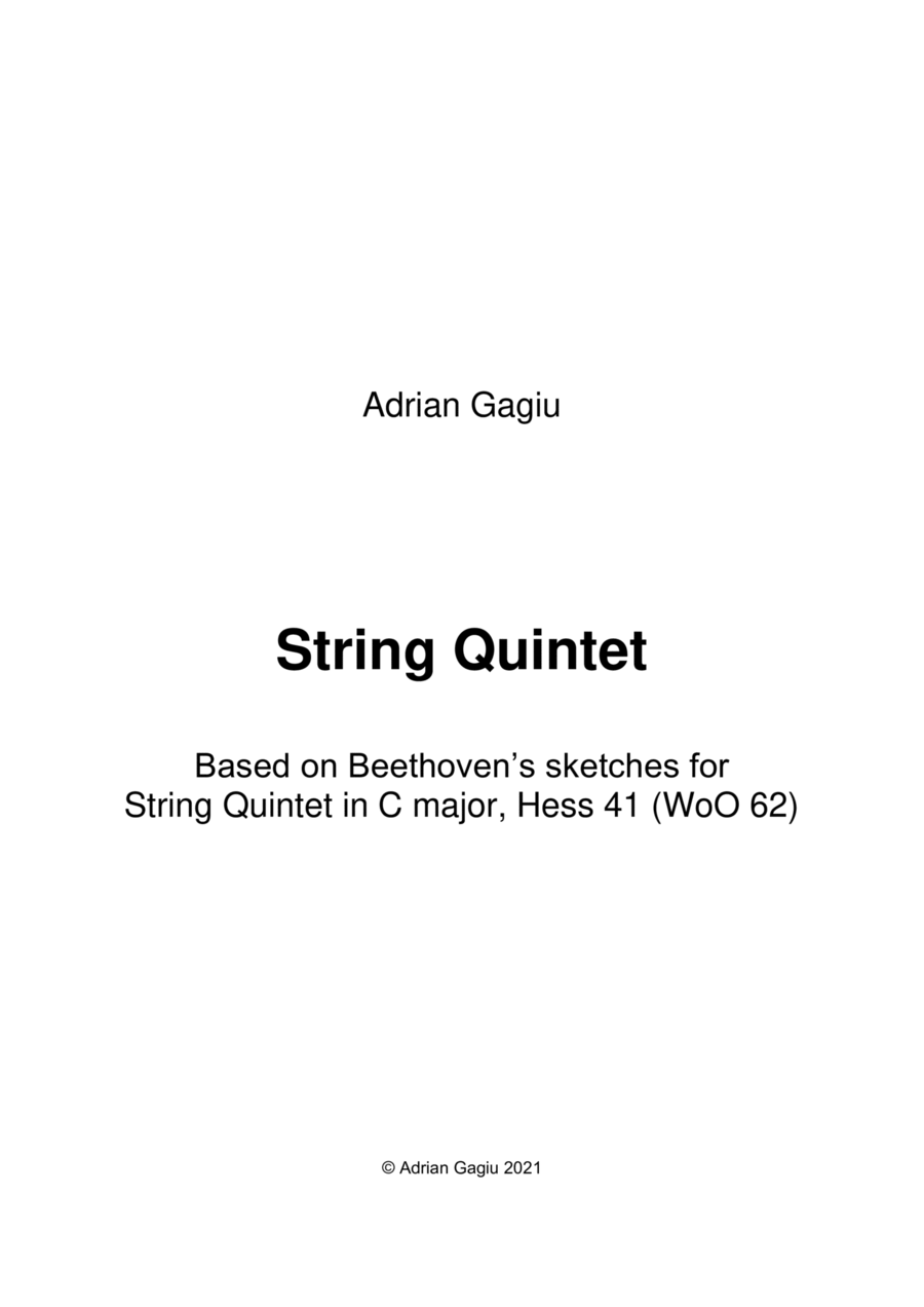 String Quintet based on Beethoven's sketches, op. 79 String Quartet scores gallery preview page 1