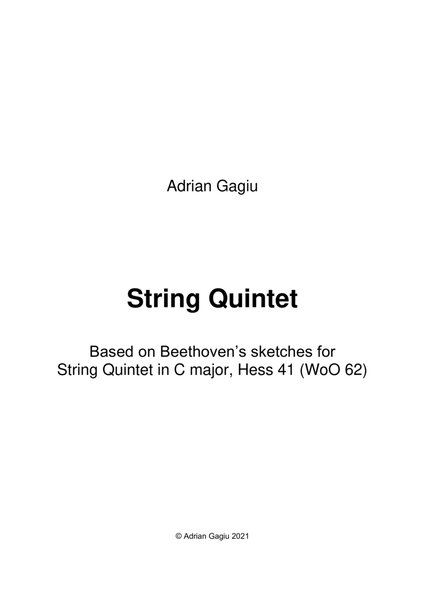 String Quintet based on Beethoven's sketches, op. 79 image number null