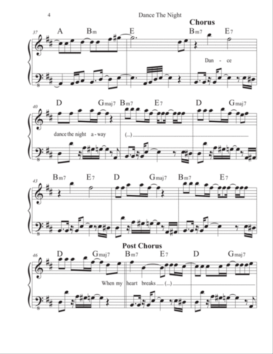 Dance The Night Dance The Night Piano Solo scores gallery preview page 4
