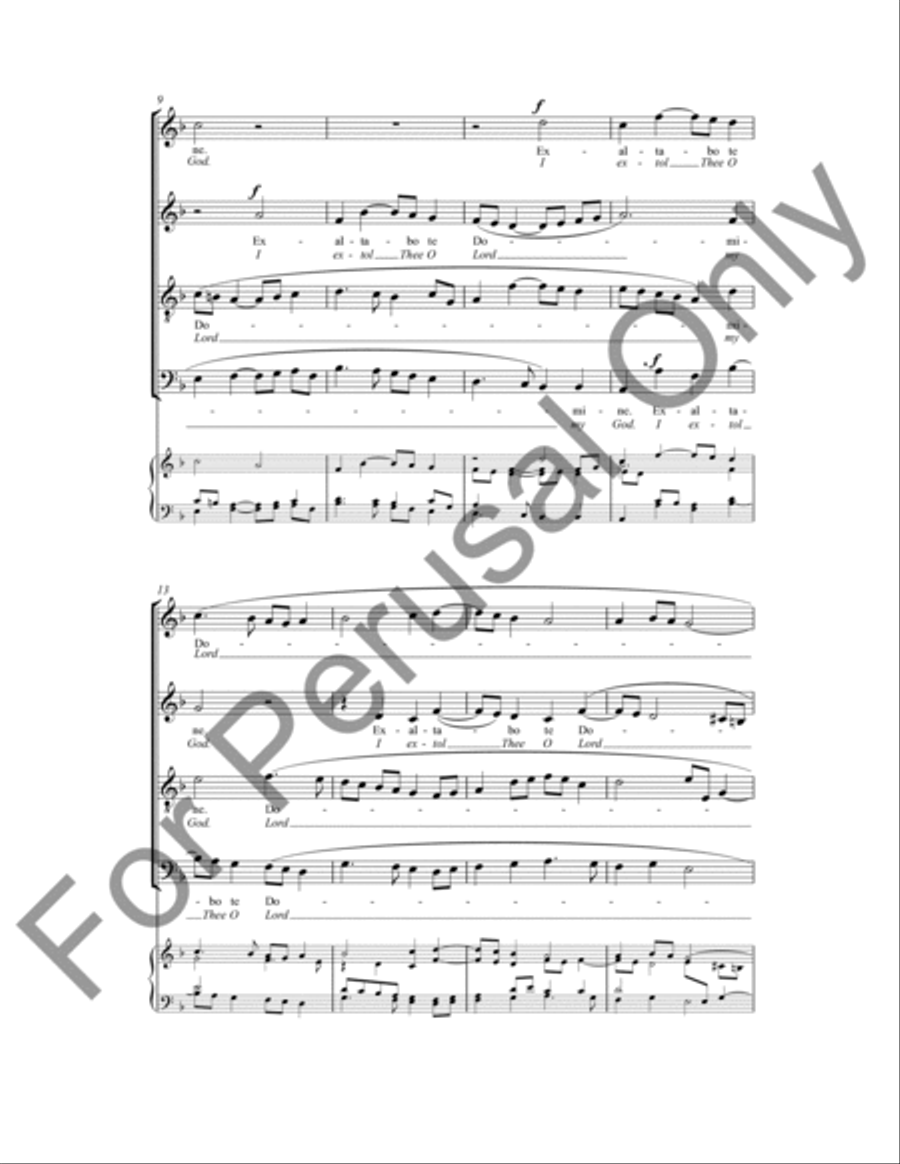 Exaltabo Te Domine 4-Part scores gallery preview page 3