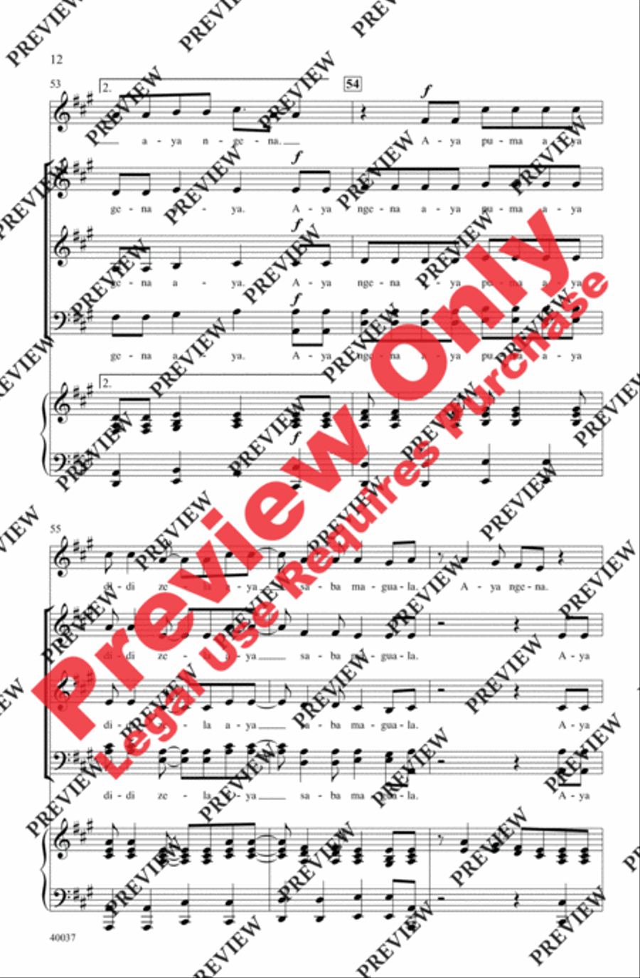 Aya Ngena 4-Part scores gallery preview page 12