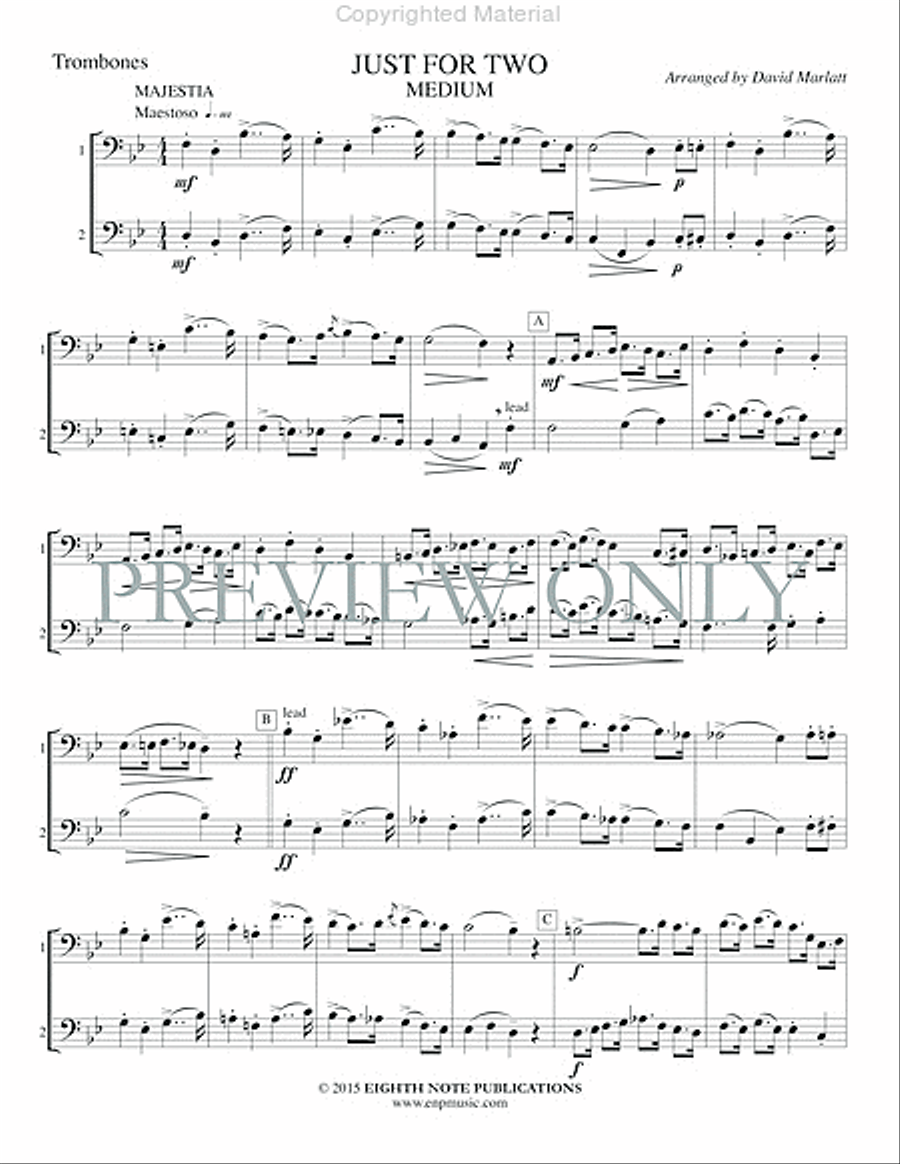 Just for Two Medium Just for Two Medium Trombone Duet scores gallery preview page 3