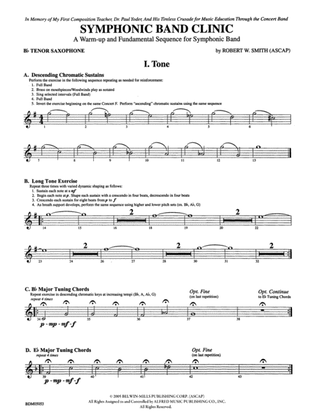 Symphonic Band Clinic: B-flat Tenor Saxophone