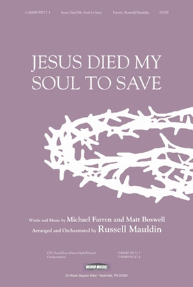 Jesus Died My Soul To Save - CD ChoralTrax