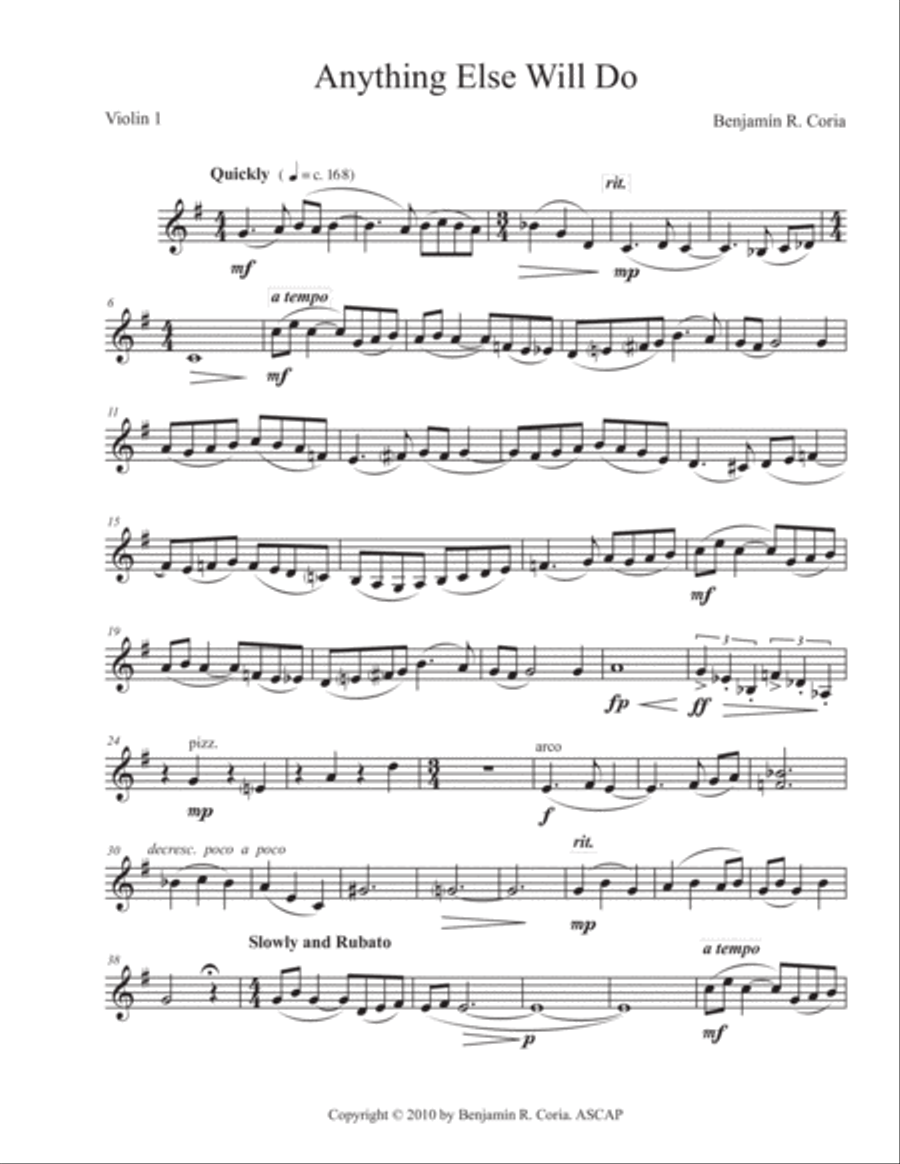 Anything Else Will Do String Quartet scores gallery preview page 6