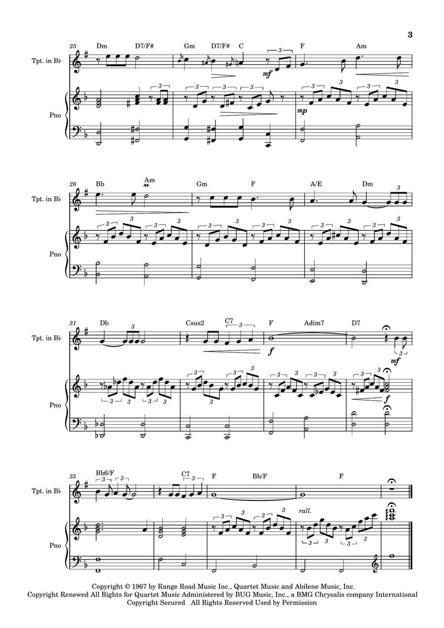 What A Wonderful World B-Flat Trumpet scores gallery preview page 4