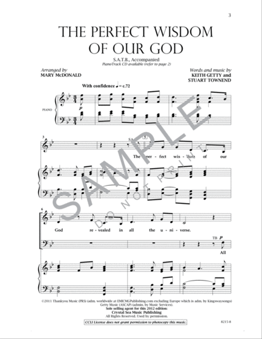 The Perfect Wisdom of Our God 4-Part scores gallery preview page 2