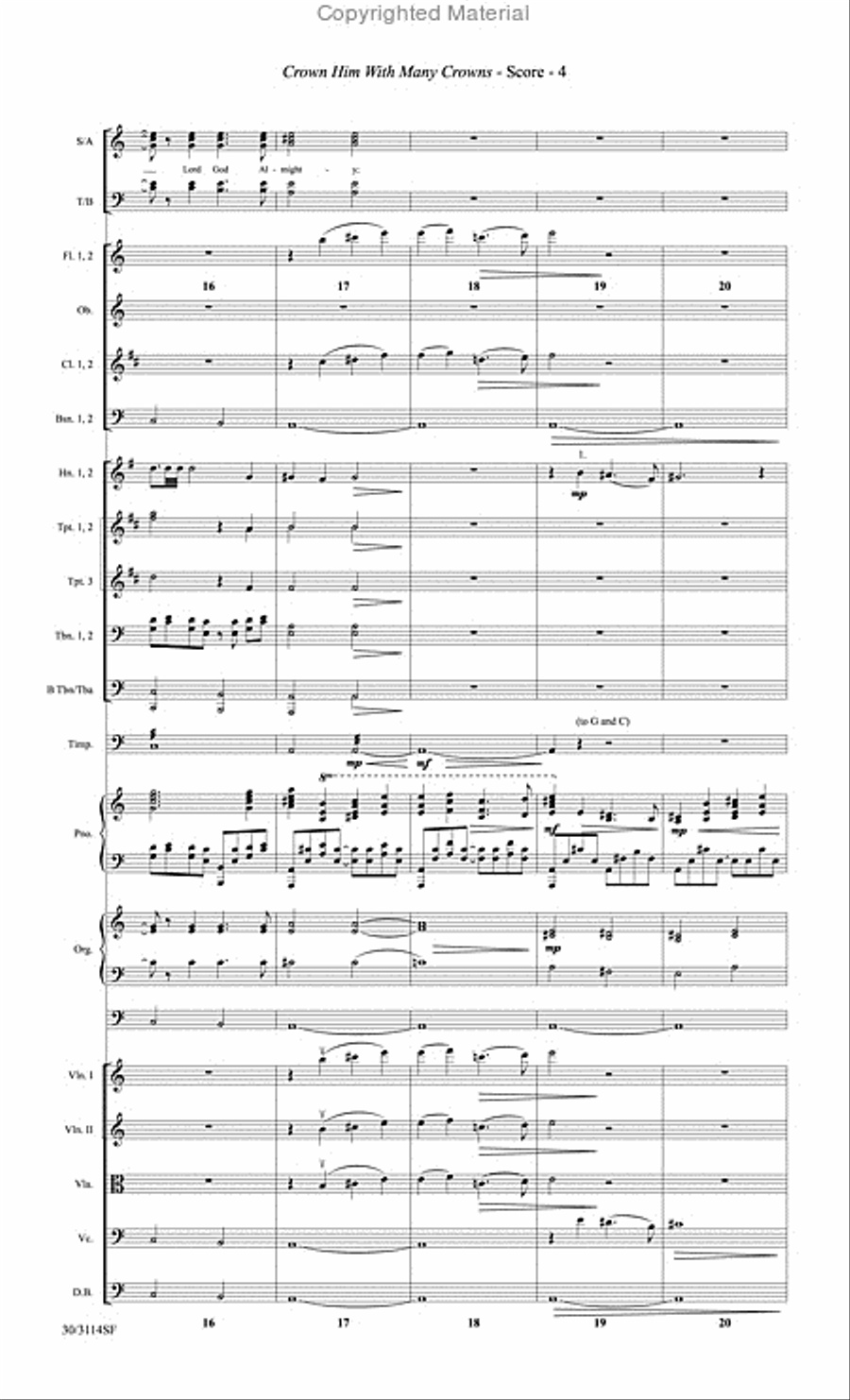 Crown Him With Many Crowns - Full Orchestra Score and Parts Choir scores gallery preview page 5