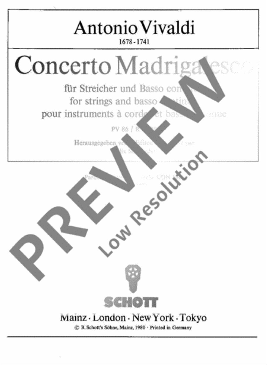 Concerto Madrigalesco Basso Continuo scores gallery preview page 2