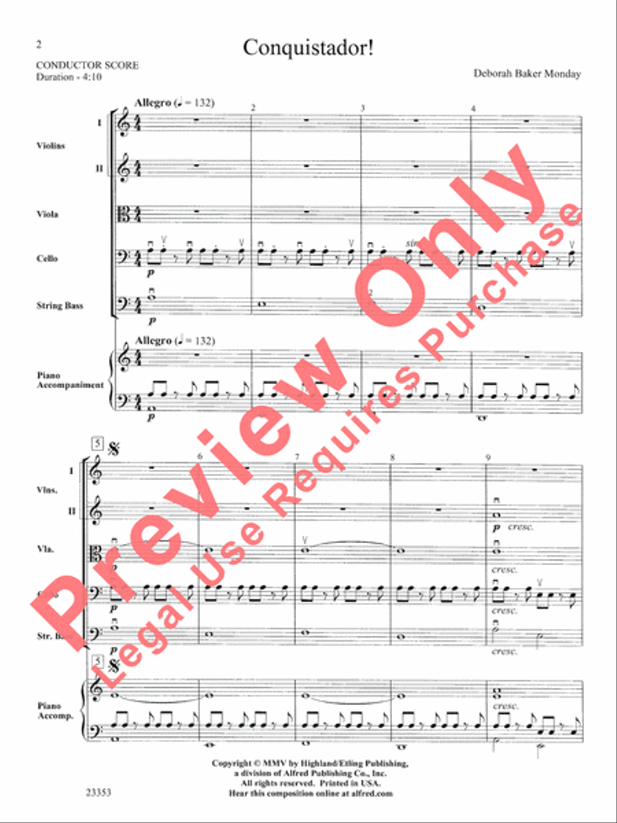 Conquistador! String Orchestra scores gallery preview page 3