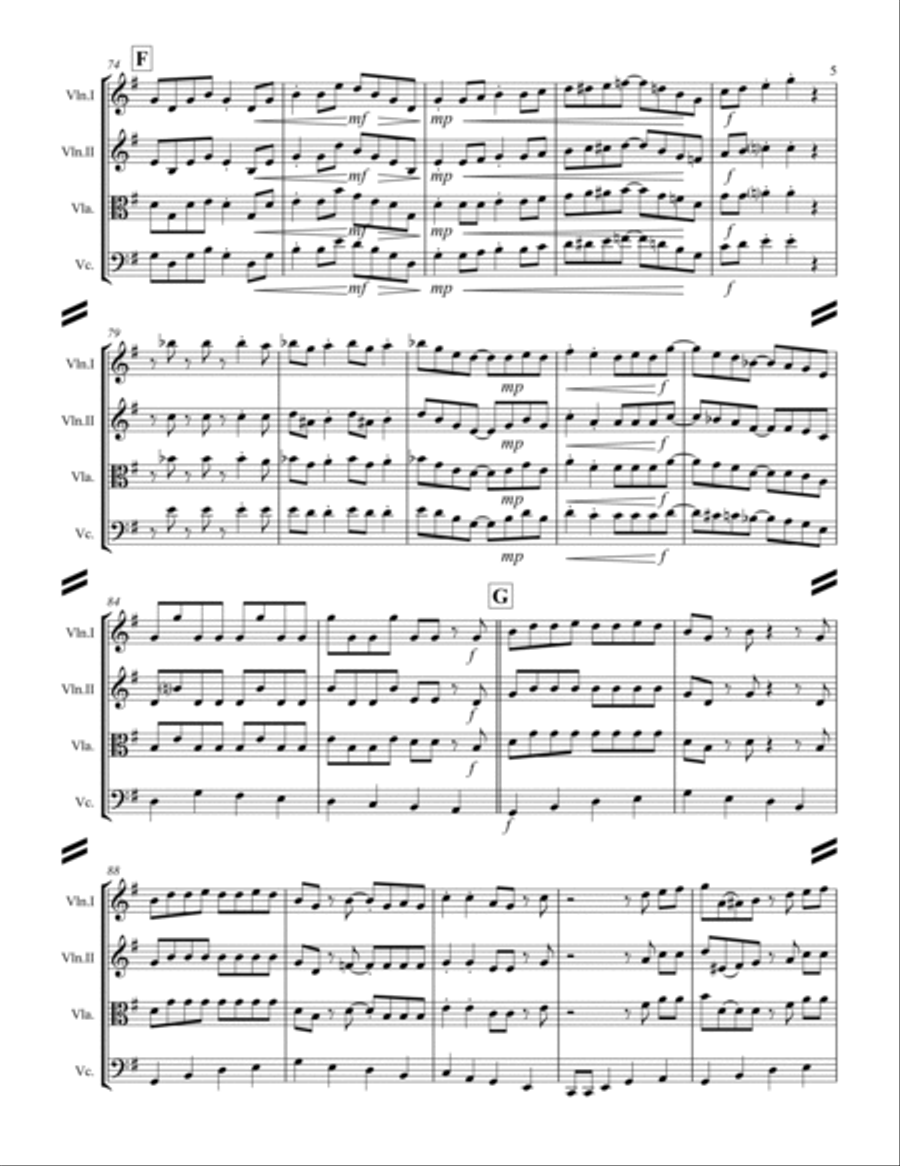 Boogie Woogie Bugle Boy String Quartet scores gallery preview page 6