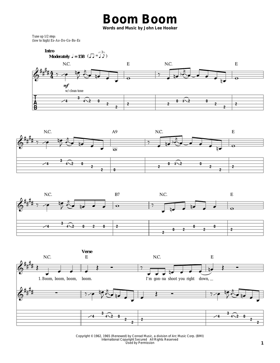 Boom Boom Acoustic Guitar scores gallery preview page 1