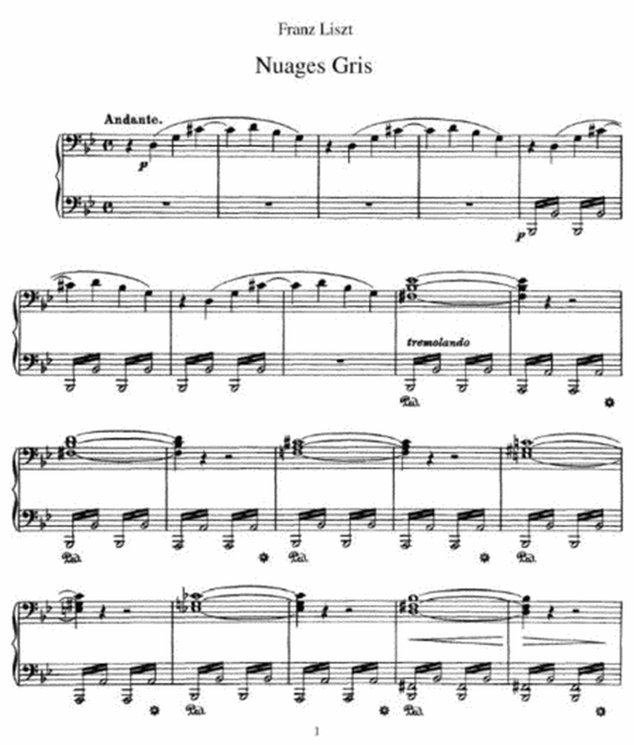 Franz Liszt - Nuages Gris