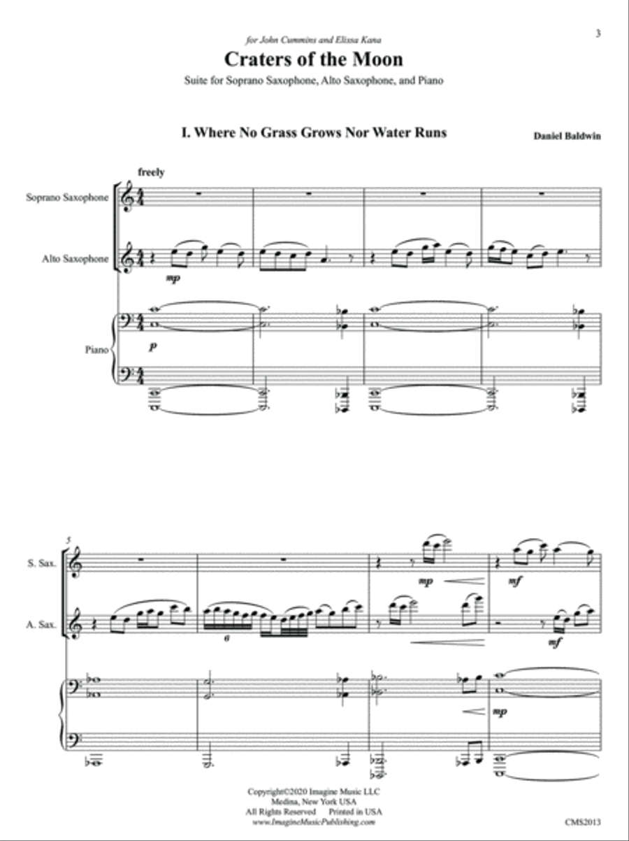 Craters of the Moon Soprano Saxophone scores gallery preview page 3