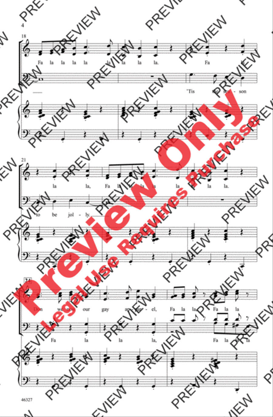 Deck the Hall 4-Part scores gallery preview page 4