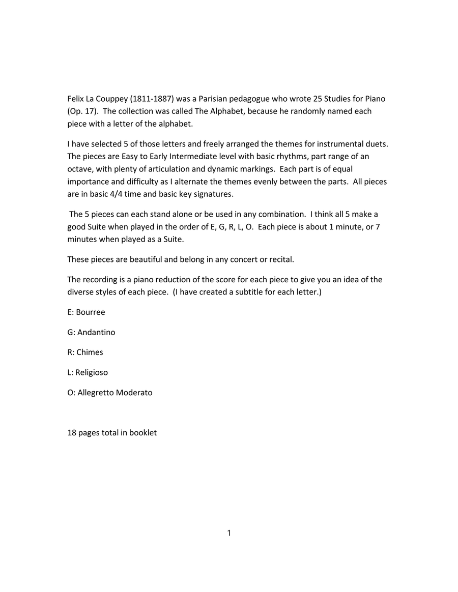 The Alphabet-set of French Horn/Bass Clarinet duets Clarinet Duet scores gallery preview page 2