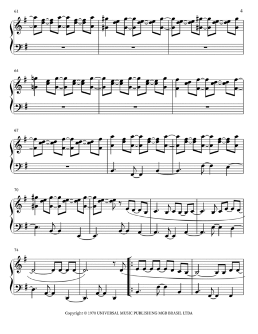 Usted Abuso (Voce Abusou) Piano Solo scores gallery preview page 4