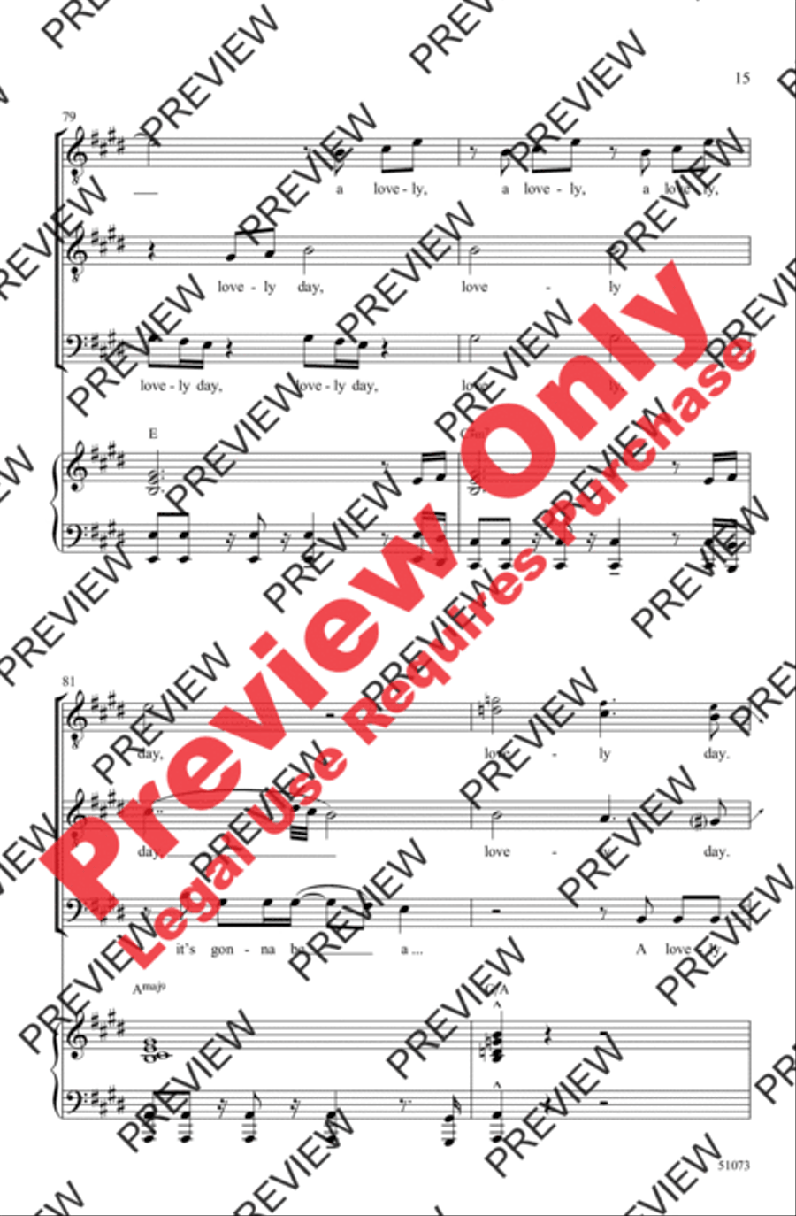 Lovely Day Men's Choir scores gallery preview page 15