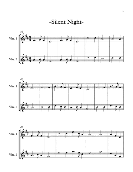 Jolly Ol Saint Nicholas and Silent Night (Simple Violin Duet) image number null