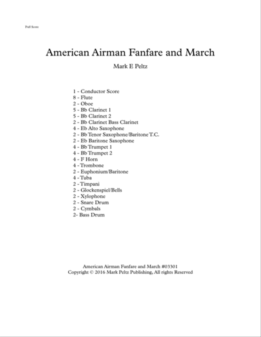American Airman Fanfare and March Concert Band scores gallery preview page 3